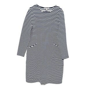 BODEN Striped Long Sleeve Shift Dress - Navy/White 12L